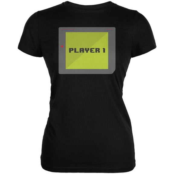 Halloween Old School Gamer Player 1 Juniors Soft T Shirt Black 2XL