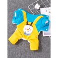 thumbnail image 3 of 1pc Adorable Snowman Printed Spliced Four-Legged Dog Jumpsuit For Pet, Autumn And Winter, Outdoor, 3 of 5