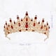 thumbnail image 4 of Tiara de corona de reina de cristal de imitación Unique Bargains Tono dorado rojo 15x6,8 cm, 4 of 7