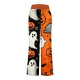 thumbnail image 5 of TTUHYWXI Halloween Pajama Pants for Women Loose Fit Wide Leg Trouser Pants Casual Elastic Waist Drawstring Palazzo Pants (White, XXL), 5 of 6