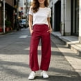thumbnail image 4 of Otvok Women Comfort Daily Wear Bottoms, Wrinkle Resistant Elastic Waist Wide Leg Travel Pants with Pockets, 4 of 7