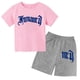 thumbnail image 3 of Ropa para niños con estampado de marca gótica, conjunto de camiseta y pantalones cortos de verano para adolescentes, 2 piezas, manga corta, moda informal para niños y niñas, 3 of 5