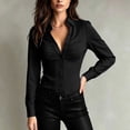 thumbnail image 3 of StSilkitty Button down Shirts for Women Solid Color Long Sleeve Collared Blouses Lightweight Dressy Casual Tops, 3 of 6