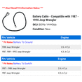 thumbnail image 2 of Battery Cable - Compatible with 1987 - 1990 Jeep Wrangler 1988 1989, 2 of 2