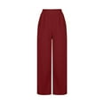 thumbnail image 4 of Cotton and Linen Casual Pants for Womens Plus Size Solid Color Elastic Waist Sports Casual Pants With Side Pockets Up to 65% off!, 4 of 5