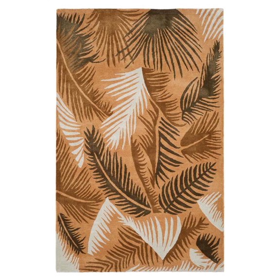 SAFAVIEH Soho Andreas Floral Wool Area Rug, Taupe/Multi, 3'6" x 5'6"