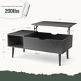 thumbnail image 6 of Gianna 39.4"Lx19.6"Wx17.4"H Wood Lift Top Coffee Table with Hidden Compartment and Adjustable Storage Shelf, 6 of 7