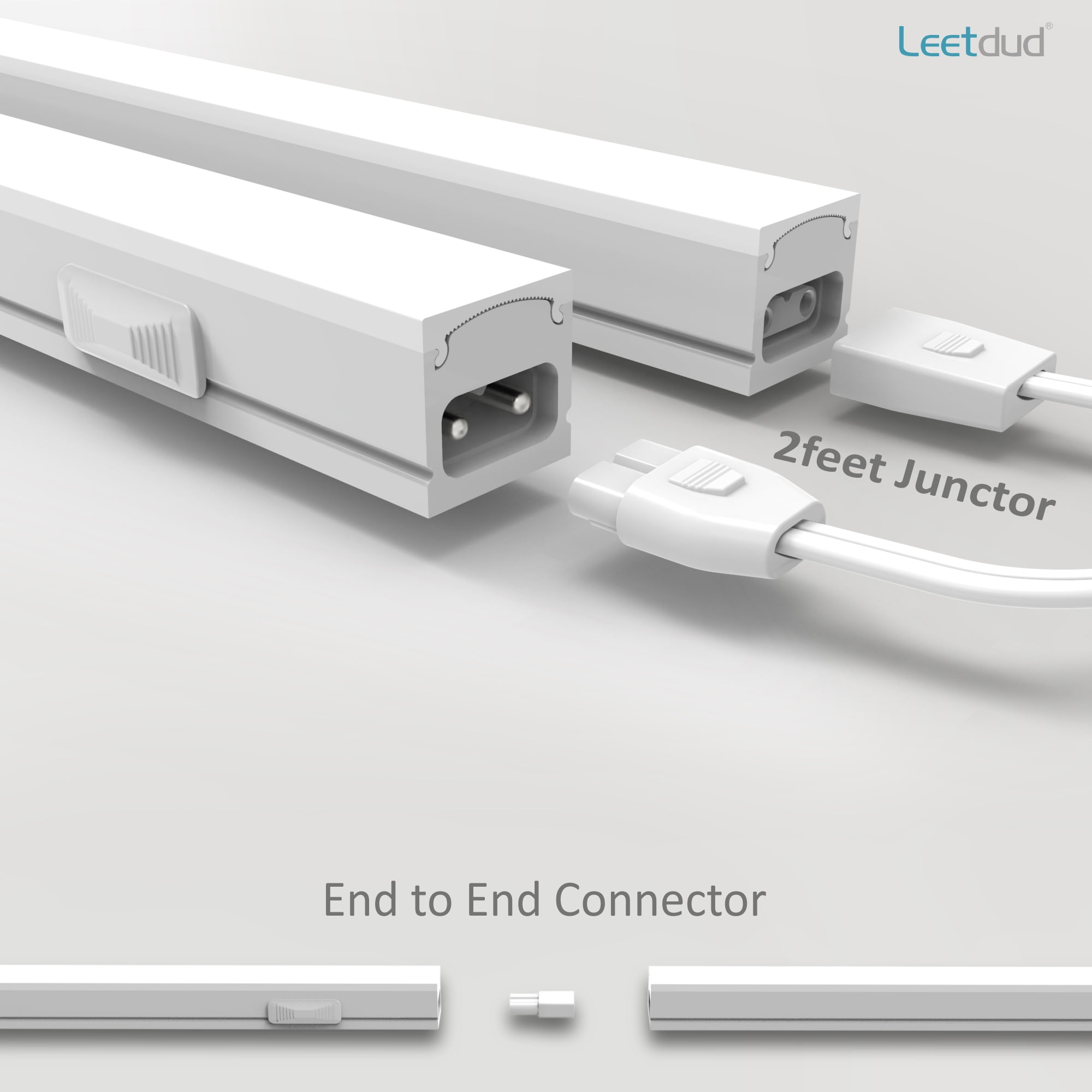 Leetdud Under Cabinet Lighting Plug In, 16'' 1pc,3 Color 3000K/4000K/5000K,Linkable AC120V Ultra Slim, Super Bright Under Counter Light For Kitchen, Cupboard, Sink Light, Shelf Light