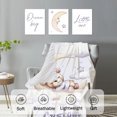 thumbnail image 2 of KAINSY Custom Bedding Set,Personalized Name Baby Bedding Set,Moon Bear Theme Bedding 5 Pcs-Blanket Fitted Sheet Changing Pad Cover Wall Art,Ideal Nursery Decor Gift for Baby Girls Boys, 2 of 8