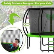 GVDV 12FT Outdoor Trampoline, Backyard Recreational Pumpkin Trampoline for Kids