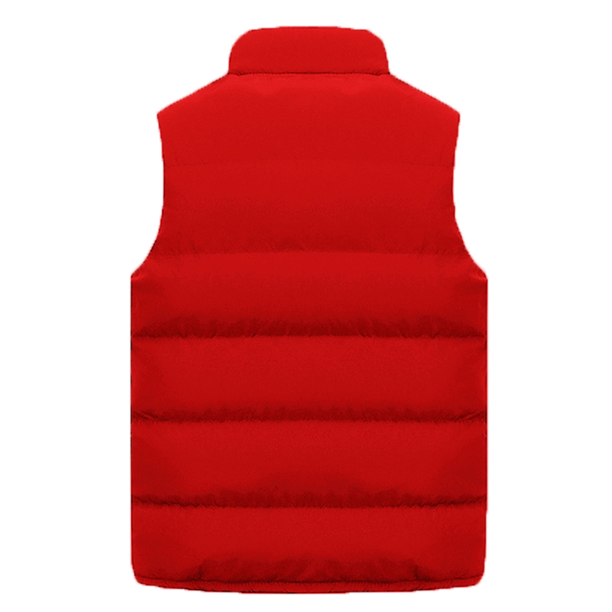 MAWCLOS Hommes Gilet avec Poches Veste Unis Automne Gilet Sans Manches Rouge 4XL