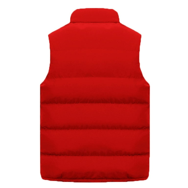 Mens Casual Puffer Vest Red / L