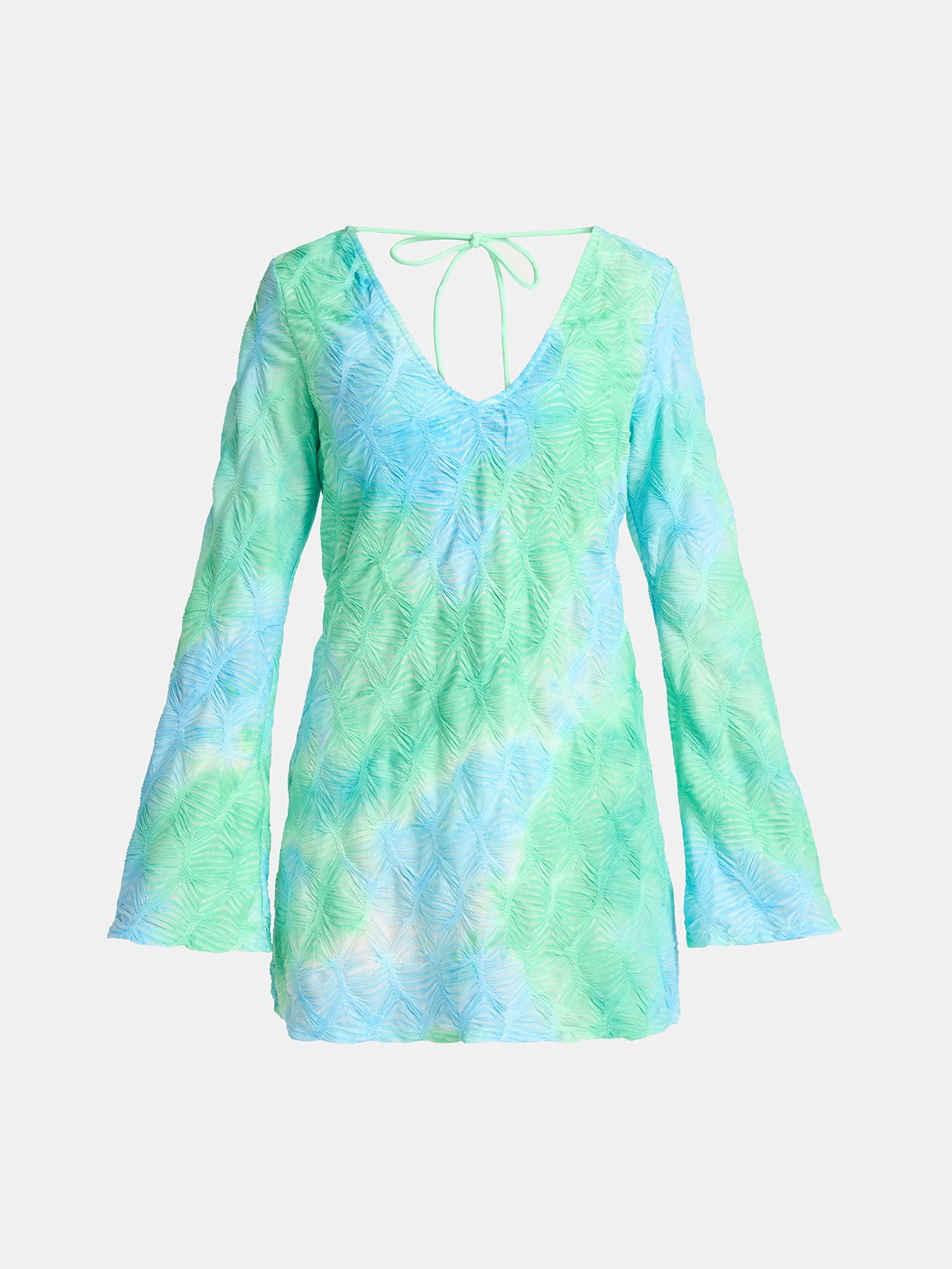 No Boundaries Scrunch Texture Coverup Dress, Women’s