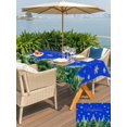 thumbnail image 4 of Outdoor Tablecloth with Umbrella Hole and Zipper, Christmas Tree Rectangle Table Cloth 52x70 Inch Waterproof Tablecloth, Winter Snowflakes Xmas Pine Tree Blue Picnic Table Cover for Patio Camping, 4 of 7