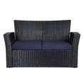 thumbnail image 4 of Wynston 4-Piece Outdoor Patio Conversation Set with Cushions Black/Navy Blue, 4 of 11