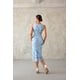 thumbnail image 4 of Vestido MEROKEETY para mujer, estilo bodycon floral, color azul, talla L, 4 of 8