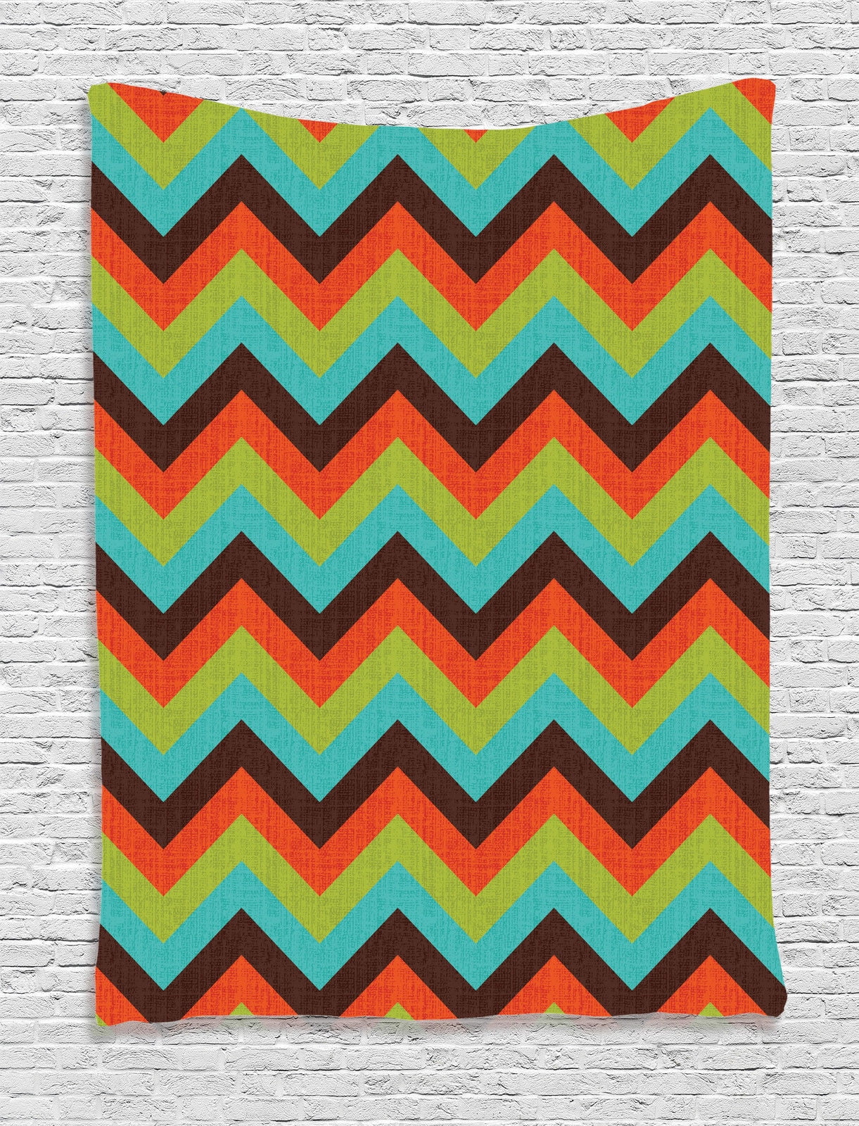 Chevron Decor Wall Hanging Tapestry, Vintage Zigzag ...