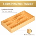 thumbnail image 3 of Bamboo Kitchen Drawer Organizer, 7 Inch Silverware Utensils Tray Holder for Small Drawer, Wood Caddy for Flatware Cutlery Knives, 3 of 6