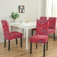 thumbnail image 2 of Decorative Bohemian Paisley Dining Chair Covers 4 Pack Vintage Floral Ethnic Retro Colorful Pattern Washable Polyester Stretch Slipcovers Removable Protector for Classic Dining Room, 2 of 7