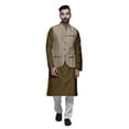 thumbnail image 1 of Atasi Kurta Solid Churidar Pajama & Printed Nehru Jacket Set For Mens Party Wear, 1 of 3