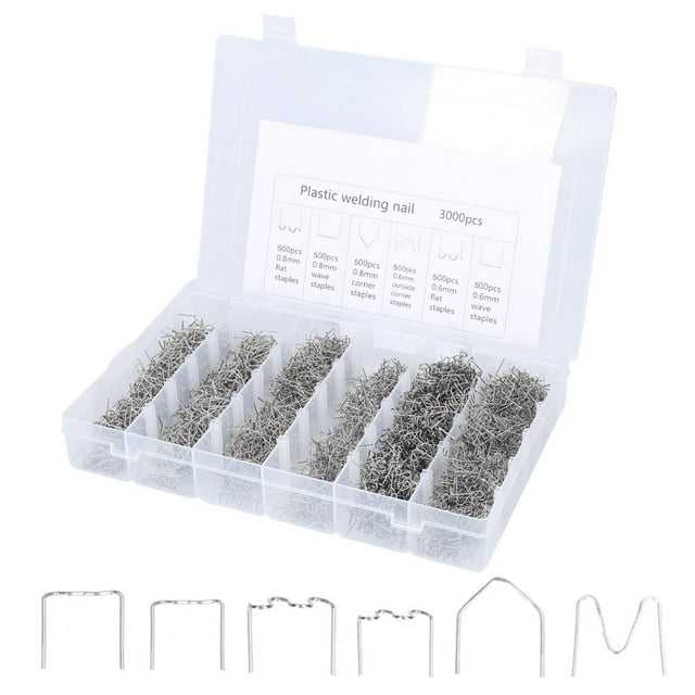 Bumpers Welding Wire for Plastics Welding Machine Plastics Welders Studs Plastics Appearance Repairing Machine Staple Kit Mending Repairing Standard Pre Cut Staple Set