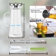 thumbnail image 4 of Annvchi 52oz Glass Pitcher, Glass Pitcher with Lid, Water Carafe with Handle for Hot/Cold Beverage Pitcher for Iced Tea and Juice Drink(with Stirring Spoon and Cleaning Brush Clear), 4 of 6