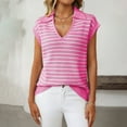 thumbnail image 2 of Dealovy Tank Tops for Women Cap Sleeve Shirts Casual V Neck Knit Pullover Top Striped Loose Fitted Blouses Sweater Veats, 2 of 6