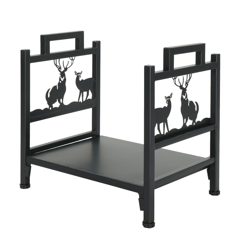 Zimtown Firewood Holder, Wrought Iron Wood Lumber Storage Holder for Fireplace, Heavy Duty Log Storage Bin for Firepit Stove Accessories Zimtown Firewood Holder, Wrought Iron Wood Lumber Storage Holder for Fireplace, Heavy Duty Log Storage Bin for Firepit Stove Accessories
