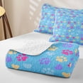 thumbnail image 4 of Homewish Lovely Dog Paws Quilt King,Cute Heart Pattern King Coverlet Set,Blue,3 Pieces, 4 of 7