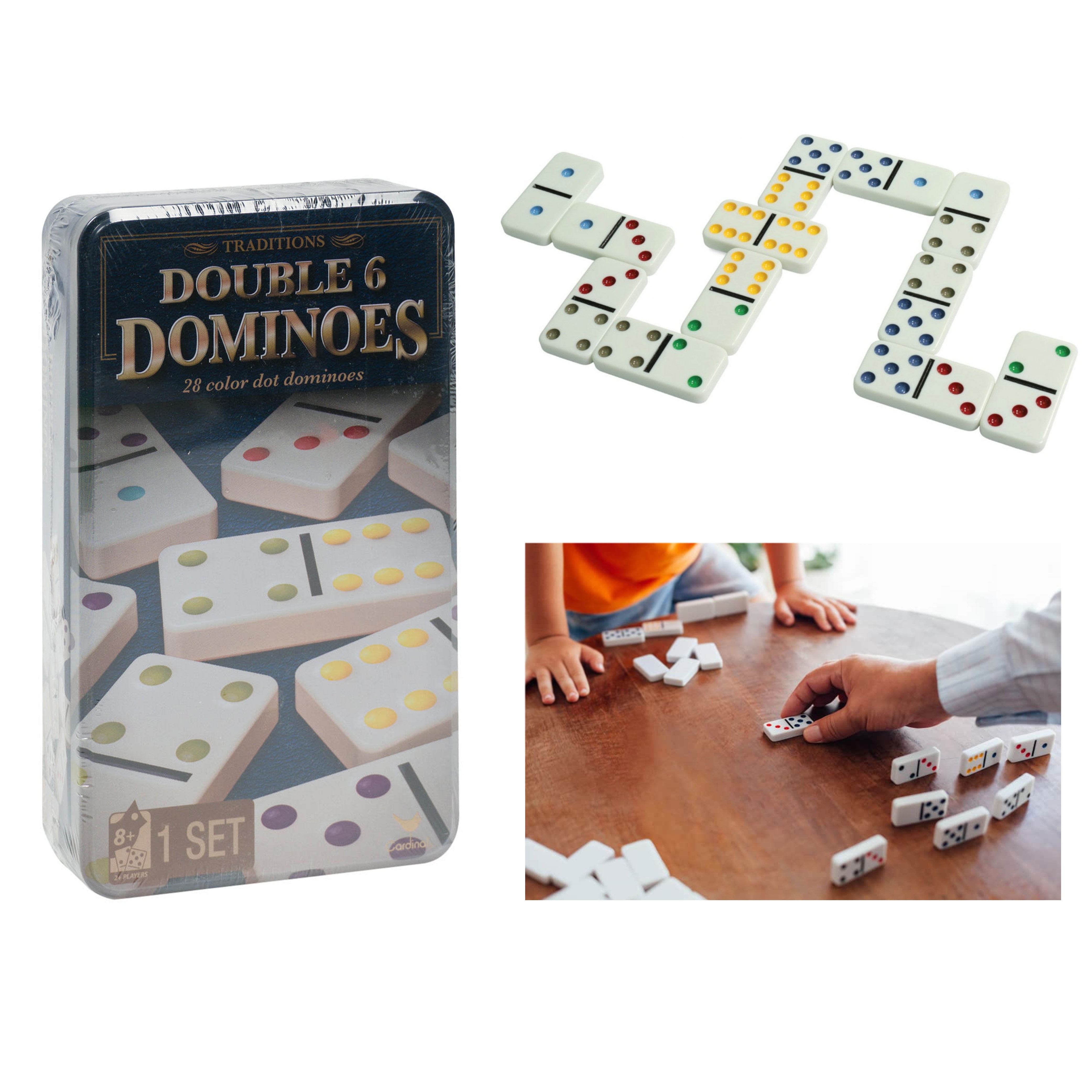 Dominoes Double 6 Six Travel Size Tile & Case and Box Fun For On The Road Trips 