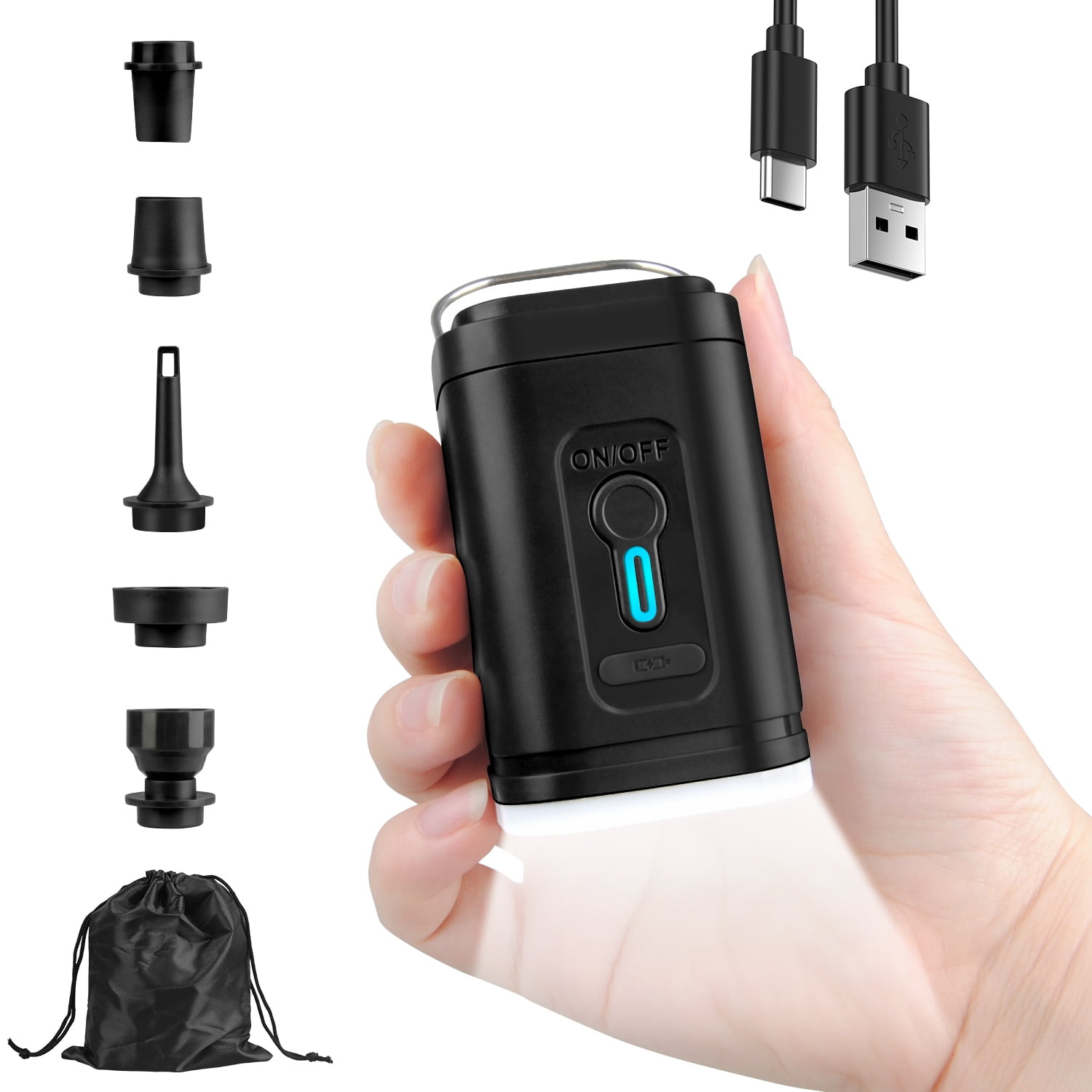 cigarette lighter pump for air bed THE WEEKEND Mini Portable InflatablesElectric Air Mattress Pump for Camping Travel and Home Use with LED Light for Sleeping Pads Pool Floats Vacuum Bags : Home & Kitchen Comes with a 2 electric air pump for inflatable