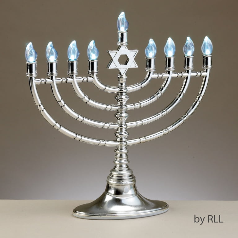 Rite Lite Silver LED Menorah, 3-Pack with USB and Battery photo 1
