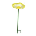 thumbnail image 3 of Baño para pájaros de jardín, de hierro, de pie, con forma de flor, fácil de instalar, comedero para pájaros de exterior, para balcón, jardín y hogar. amarillo, 3 of 8