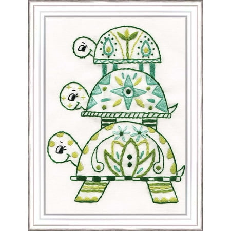 Brazilian Embroidery Design - Design Works™ Trio of Turtles Stamped Embroidery Kit