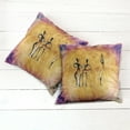 thumbnail image 2 of Ambesonne African Throw Pillow Cover 2 Pack, Native Women Dancing, 16", Tan Purple, 2 of 6