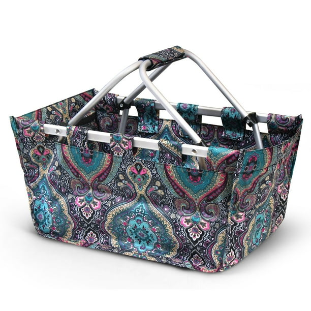 Zodaca Women Collapsible Tote Metal Aluminum Frame Market