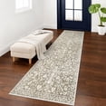 thumbnail image 3 of GLATTICE Runner Rug for Hallway 2x7 Non Slips Rug Runner Super Soft Kitchen Runner Rug Printed Faux Wool Floral Thin Rugs for Entryway Laundry Room Bedroom, Taupe Beige with Ivory Hues, 3 of 7