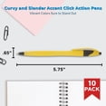 thumbnail image 5 of 10 Accent Click Action Pens Pack - Plastic, Curvy, Vibrant, Black Ink - Yellow, 5 of 5