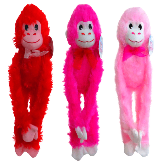 Plush Valentines Day Hanging Monkeys 13.5 in for Girlfriend Women Men Romantic Date Easter Birthday Wedding Anniversary Party Favors Gift Basket Home Living Room Car Decoration Supplies Set of 3