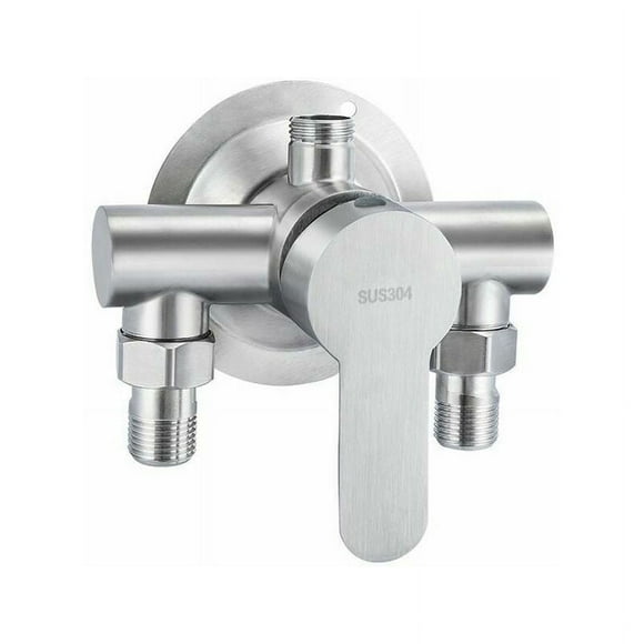 Exposed Shower Faucet with Stainless Steel 304 Construction, Control Valve Switch Tap for Easy Hot Cold Water Mixing