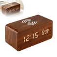 thumbnail image 1 of Tong LED Digital Clock Sound Control Function Date Temperature Display For Bedroom Home Brown, 1 of 5