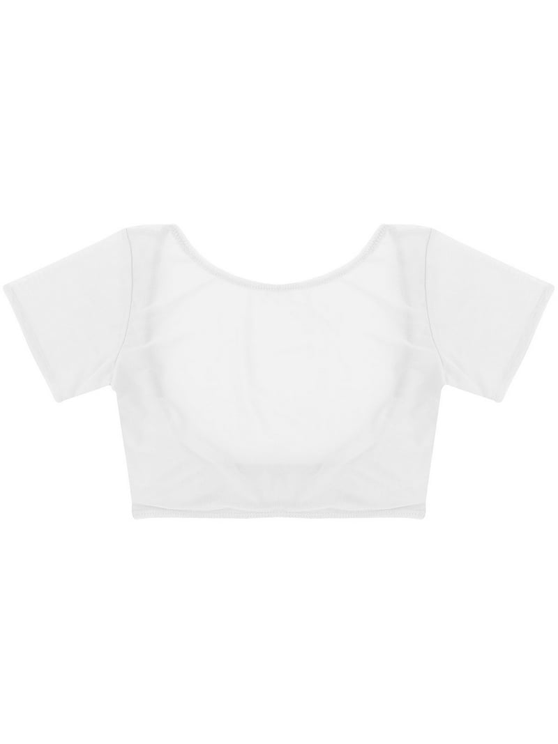 YIZYIF Womens Mesh See Through Sheer T-Shirt Open Bust Short