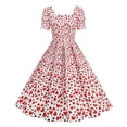 thumbnail image 2 of DailyTrove Women's Polka Dot Swing Dress-Short Sleeve- & Flare--for Picnic/Retro Party-Cute Polka Dot Pattern, 2 of 6