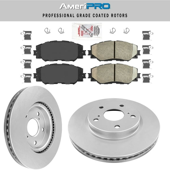 Front Ceramic Brake Pads & Coated Rotors FOR Toyota Rav 4 2006-2018 PriusV Scion