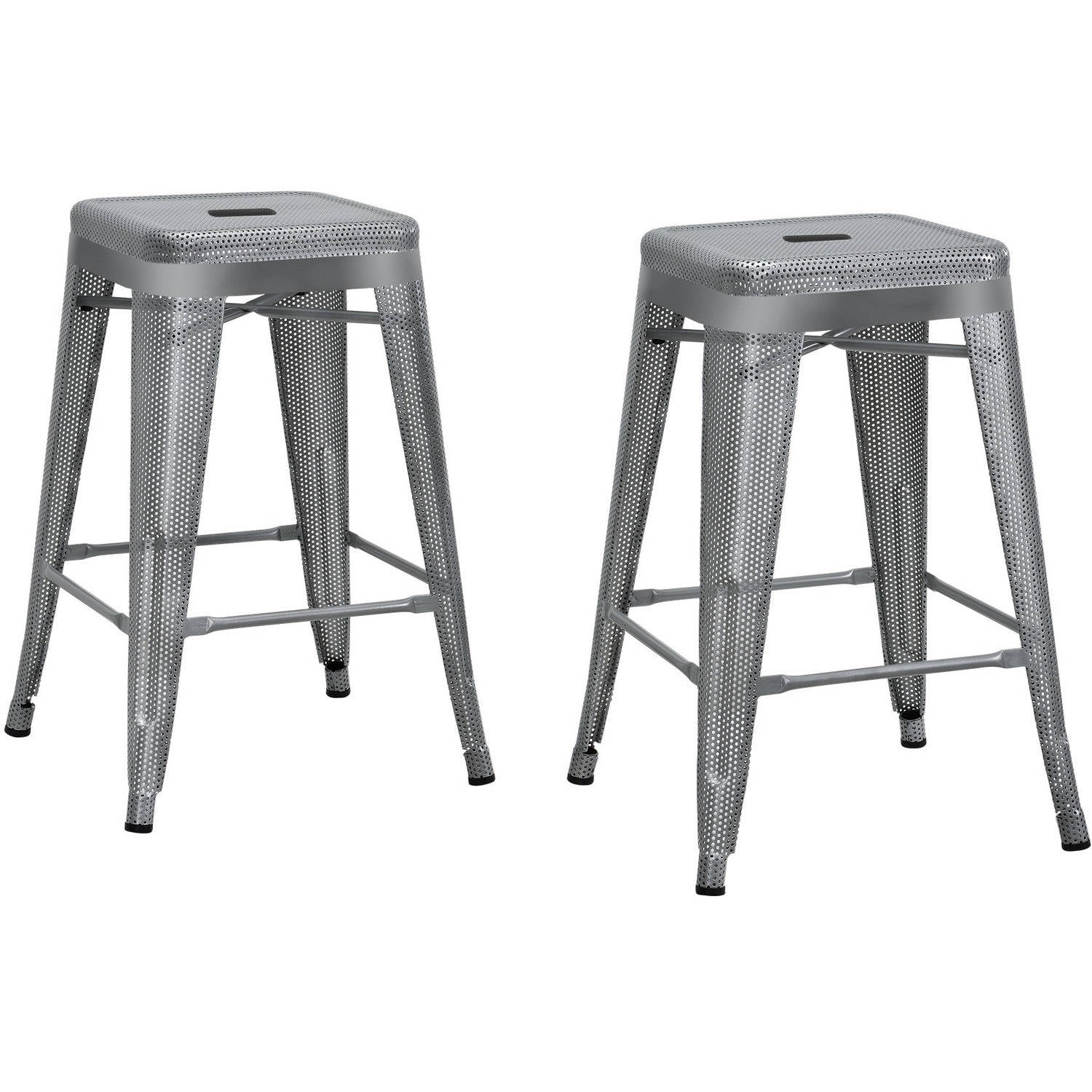Dhp Nova 24 Metal Mesh Backless Counter Stool Set Of 2 Various Dhp Nova 24 Metal Mesh Backless Counter Stool Set Of 2 Various Colors Com