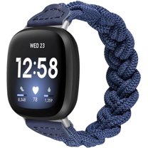 Braided Nylon Solo Loop Strap – For Fitbit Versa 4/3, Sense/Sense2 – Universal Two-Piece – Sports Band