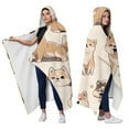 thumbnail image 2 of Wearable Blanket,Shiba Inu Hooded Wearable Flannel Blanket for Adults & Teens,Winter Poncho Shawl Wrap Cape Cozy Anti-Pill,60"x80", 2 of 5