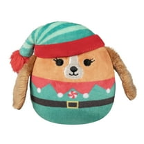 Squishmallows Official Plush 8 inch Darcy the Brown Dog with Holiday Outfit - Childs Ultra Soft Stuffed Toy