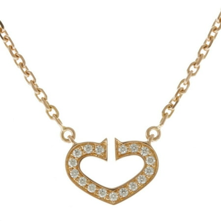 Pre-Owned Cartier CARTIER C Heart Diamond Necklace 18K K18 Pink Gold Women's (Like New)