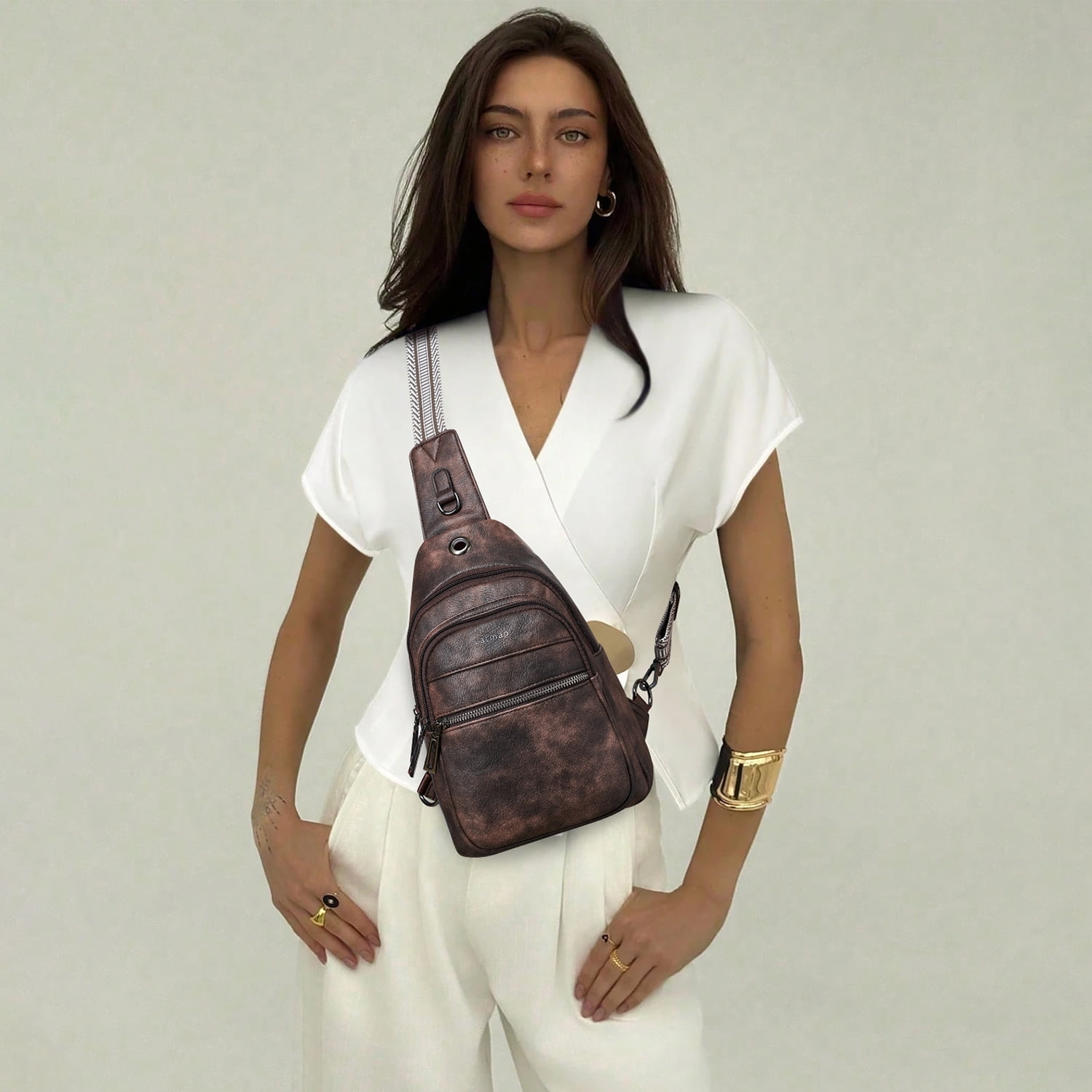 LATMAP Crossbody Sling Bag for Women&Men, Adjustable Straps, Suitable for Travel and as a Gift